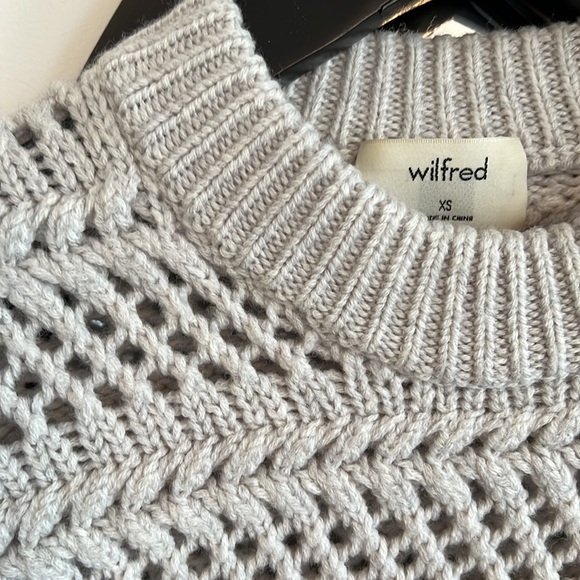 Merino wool cropped grey sweater, xs Wilfred - Picture 3 of 7